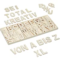 Relaxdays Juego de Letras de Madera- 104 Piezas- Letras mayúsculas A-Z- 5-5 cm de Alto- Letras XL para Manualidades…